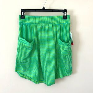 Brand new with tag Roxy soft material skirt green stripes Small